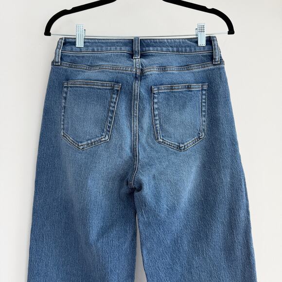 Quince Bella Jeans Womens 27 High Rise Relaxed Straight Stretch Denim Atlantic - Picture 6 of 12